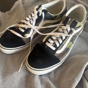 Vans Black and Camouflage Sneakers